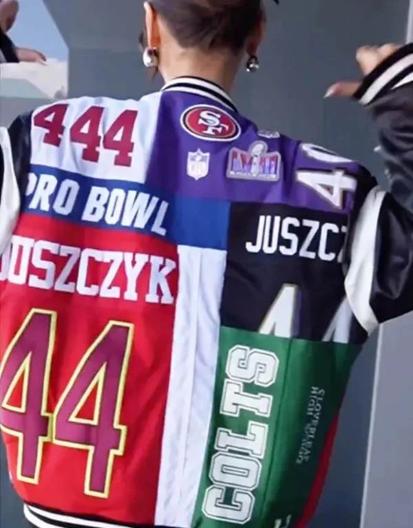 super-bowl-lviii-49ers-kristin-juszczyk-leather-bomber-jacket.jpg super bowl lviii 49ers kristin juszczyk leather bomber jacket